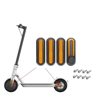 4-paknings reflekterende navdeksel for Xiaomi M365, PRO, PRO 2 og 1S - Beskyttelse og synlighet for elektriske scootere Oransje