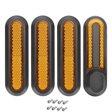 4-paknings reflekterende navdeksel for Xiaomi M365, PRO, PRO 2 og 1S - Beskyttelse og synlighet for elektriske scootere Oransje