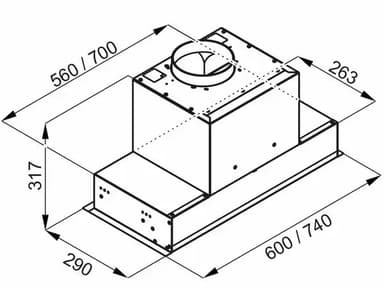Witt ventilator WBU60GCB2 (sort stål)