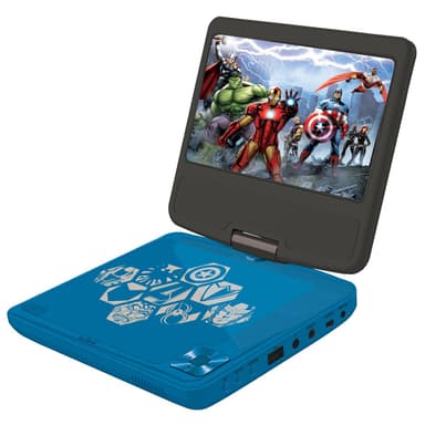 Avengers Bærbar DVD-spiller 7 roterende skjerm med USB-port og øretelefoner