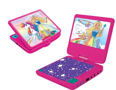 Barbie bærbar DVD-spiller 7 roterende skjerm med USB-port og øretelefoner