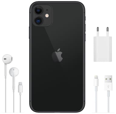 iPhone 11 smarttelefon 128 GB (sort)