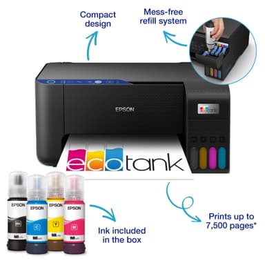 Epson EcoTank ET-2811 multifunksjonsskriver C11CJ67404 (sort)