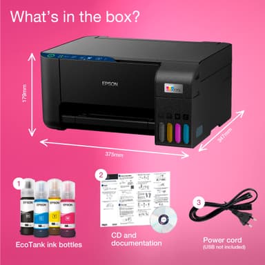 Epson EcoTank ET-2811 multifunksjonsskriver C11CJ67404 (sort)