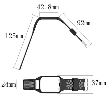 Silikonklokkerem for TomTom Smartwatch Svart+grå