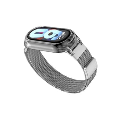Magnetisk stropp til Xiaomi Mi Band med gjennomsiktig veske Sølv Xiaomi Mi Band 3/4/5/6