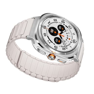 Robust magnetstropp med tre perler for Samsung Galaxy Watch 7 Ultra Hvit