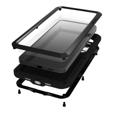 Samsung Galaxy S24 FE Deksel Armor Beskyttelsesdeksel+Herdet Glass Metall+Silikon