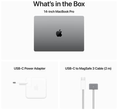 MacBook Pro 14 M3 CTO 8/512GB (stellargrå) - Engelsk (UK) tastatur