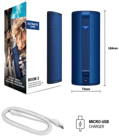 Ultimate Ears Boom 3 trådløs høyttaler (blå)