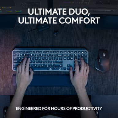 Logitech MX Keys S pakke med trådløs mus og tastatur (grafitt)