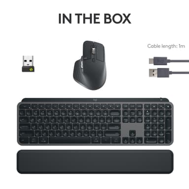 Logitech MX Keys S pakke med trådløs mus og tastatur (grafitt)