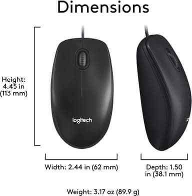 Logitech M100 kablet mus (sort)