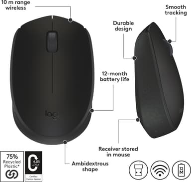 Logitech M171 trådløs mus (sort)