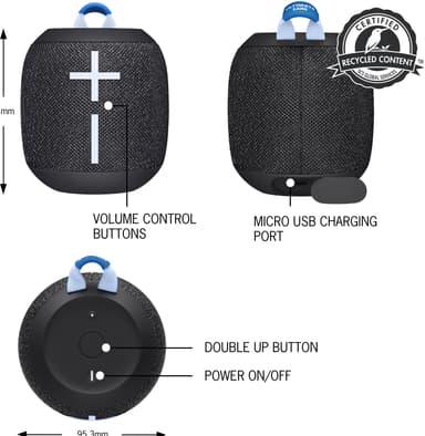 Ultimate Ears WONDERBOOM 3 bærbar trådløs høyttaler (active black)
