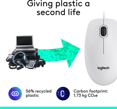 Logitech M100 kablet mus (hvit)
