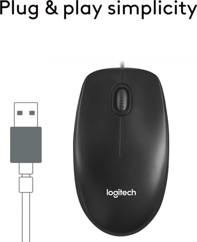 Logitech M100 kablet mus (sort)