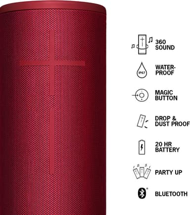 Ultimate Ears Megaboom 3 trådløs høyttaler (rød)