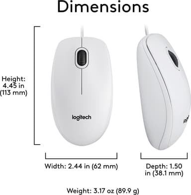 Logitech M100 kablet mus (hvit)