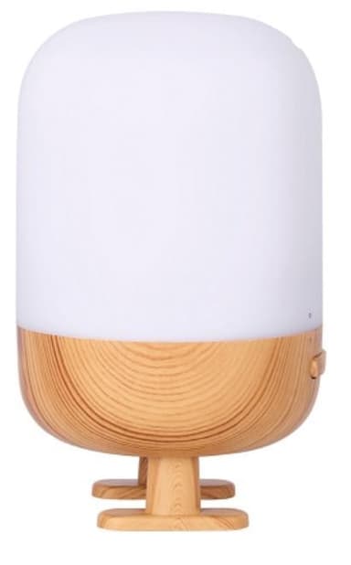 Luftfukter med høyttaler og lampe, lys tredesign