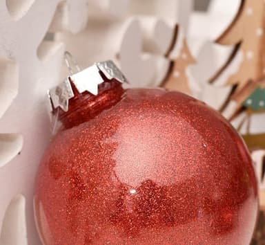 Julekuler 30stk, Glitter Red