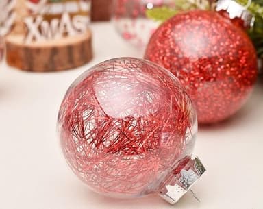 Julekuler 30stk, Glitter Red