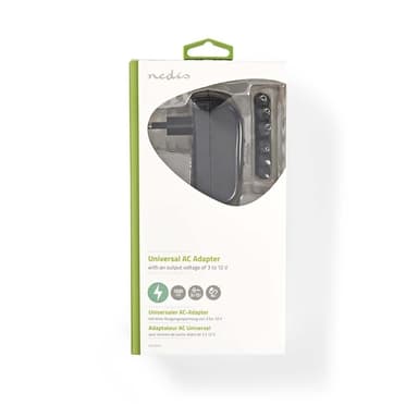 Nedis Universal AC strømadapter | 18 W | 3 - 12 V DC | 1.80 m | 1.5 / 2.1 A | 6 plug(s) | Sort