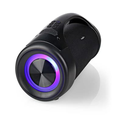 Nedis Bluetooth® Party Boombox | 6 timer | 2.0 | 50 W | Media avspilling: AUX / USB | IPX5 | Linkable | Bære håndtak | Party lys | Sort