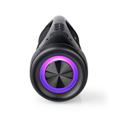 Nedis Bluetooth® Party Boombox | 6 timer | 2.0 | 50 W | Media avspilling: AUX / USB | IPX5 | Linkable | Bære håndtak | Party lys | Sort