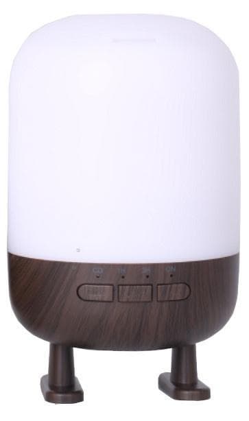 Luftfukter med høyttaler og lampe, mørkt tredesign