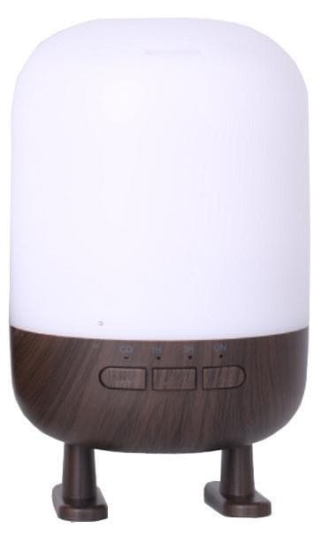 Luftfukter med høyttaler og lampe, mørkt tredesign