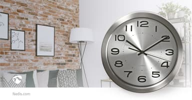 Nedis Veggur | Diameter: 300 mm | Rustfritt Stål | Sølv