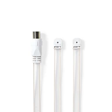 Nedis Coax Cable | IEC (Coax) Han | Open | Nikkel belagt | 50 Ohm | Unshielded | 1.90 m | Flatt | PVC | Hvit | Boks