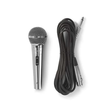 Nedis Wired mikrofon | Kardioid | Avtakbar kabel | 5.00 m | 80 Hz - 13 kHz | 600 Ohm | -72 dB | Av/på-bryter | Metall | Sølv