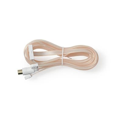 Nedis Coax Cable | IEC (Coax) Han | Open | Nikkel belagt | 50 Ohm | Unshielded | 1.90 m | Flatt | PVC | Hvit | Boks
