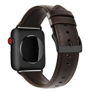 Klokkearmbånd i imitert skinn til Apple Watch, 42/44/45mm, Brun