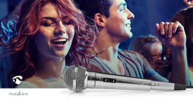 Nedis Wired mikrofon | Kardioid | Avtakbar kabel | 5.00 m | 80 Hz - 13 kHz | 600 Ohm | -72 dB | Av/på-bryter | Metall | Sølv