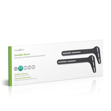 Nedis Soundbar Mount | Kompatibel med: Universell | Festet til TV-en | 15 kg | Fort | Stål | Sort