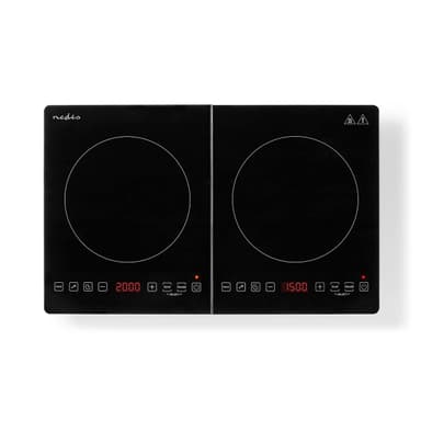 Nedis Induksjonsovn | Kokesoner: 2 | 3500 W | Overopphetings vern | Sort | Timer | Turbo-aksjon | Barnesikkring