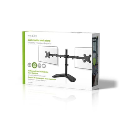 Nedis Desk Monitor Mount | 2 Skjermer | 15 - 32 "" | 75x75 / 100x100 | Full Motion