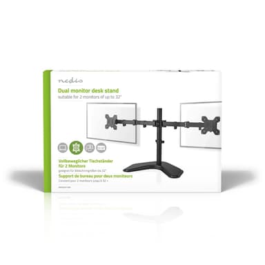 Nedis Desk Monitor Mount | 2 Skjermer | 15 - 32 "" | 75x75 / 100x100 | Full Motion