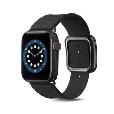 Klokkearmbånd i silikon til Apple Watch 42/44/45mm, Svart