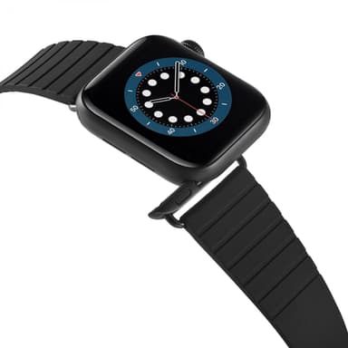 Klokkearmbånd i silikon til Apple Watch 42/44/45mm, Svart