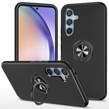 Samsung Galaxy A55 Hybrid Deksel Med Fingerring - Svart