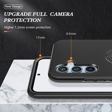 Samsung Galaxy A55 Hybrid Deksel Med Fingerring - Svart