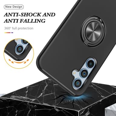 Samsung Galaxy A55 Hybrid Deksel Med Fingerring - Svart
