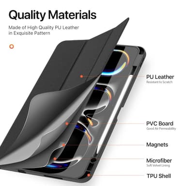 DUX DUCIS Domo iPad Pro 13 (2024) Deksel Trefoldelig - Svart