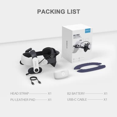 BOBOVR M3 Pro Meta Quest 3 VR-hodesett Batteripakke Hovedstropp