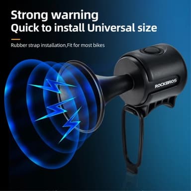 Elektrisk Sykkelklokke Bell High Decibel Sykkelstyre - Svart