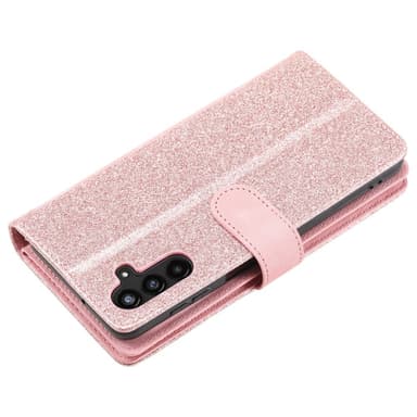 Til Samsung Galaxy S24 FE Deksel med Glidelås og 9 Kortspor — RoseGold